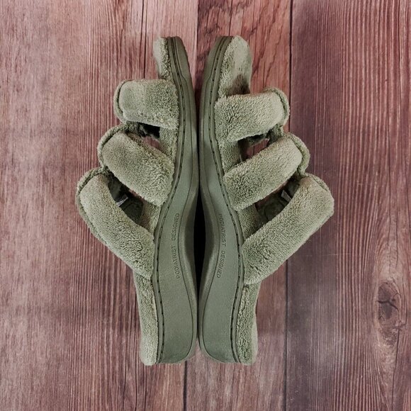 Vionic Snooze Womens Size 6 Green Terrycloth Slip On Slippers Sandals Shoes - Picture 11 of 15